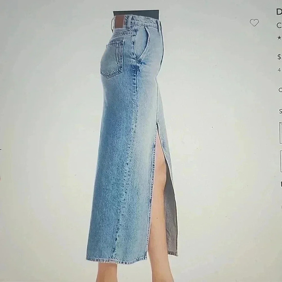 DEREK LAM IO CROSBY COTTON HIGH RISE DENIM MAXI SKIRT SIZE 26 - Picture 3 of 9